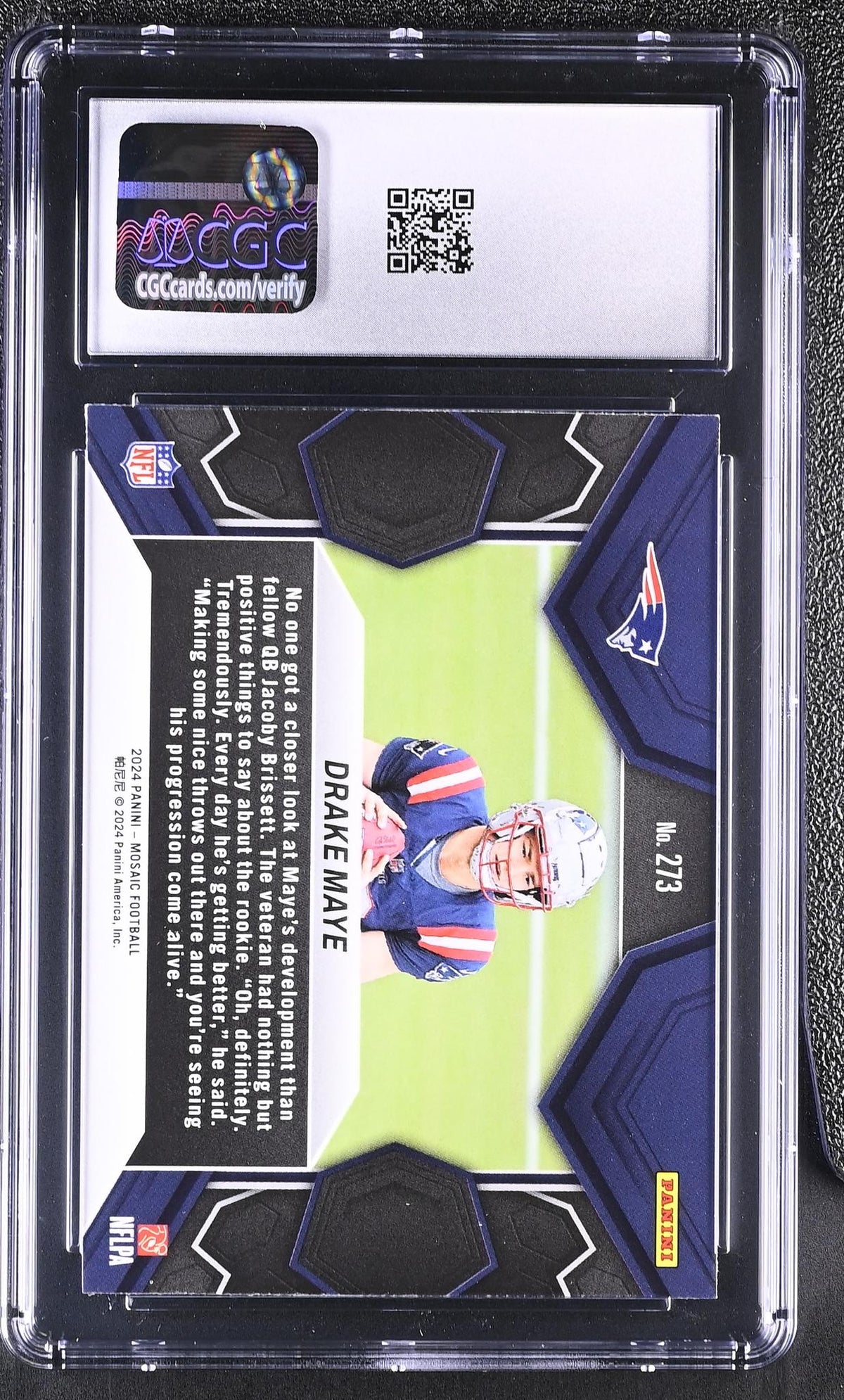 2024 Mosaic #273 Drake Maye NFL Debut CGC 10