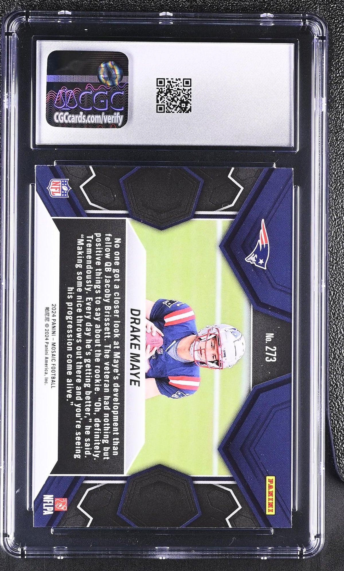 2024 Mosaic #273 Drake Maye NFL Debut CGC 10