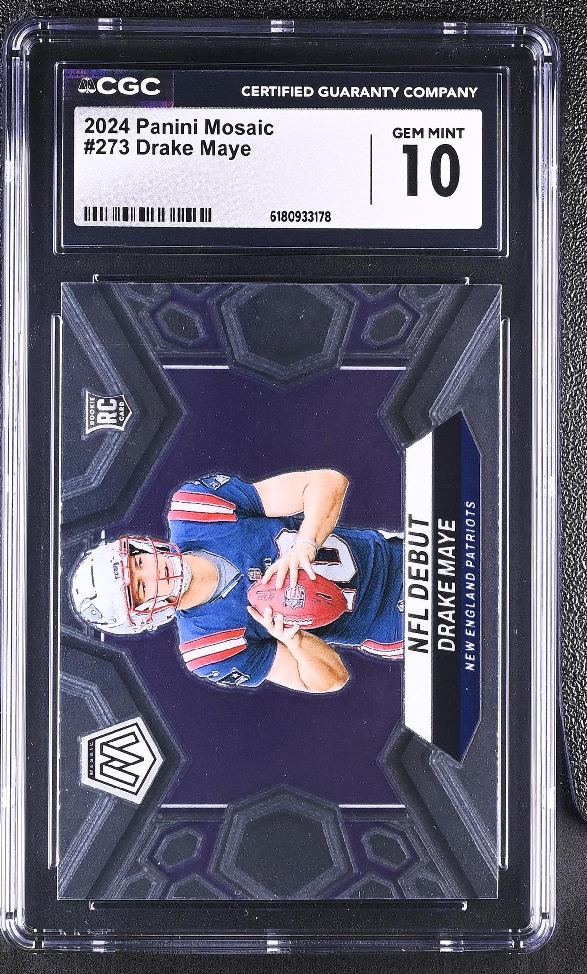 2024 Mosaic #273 Drake Maye NFL Debut CGC 10