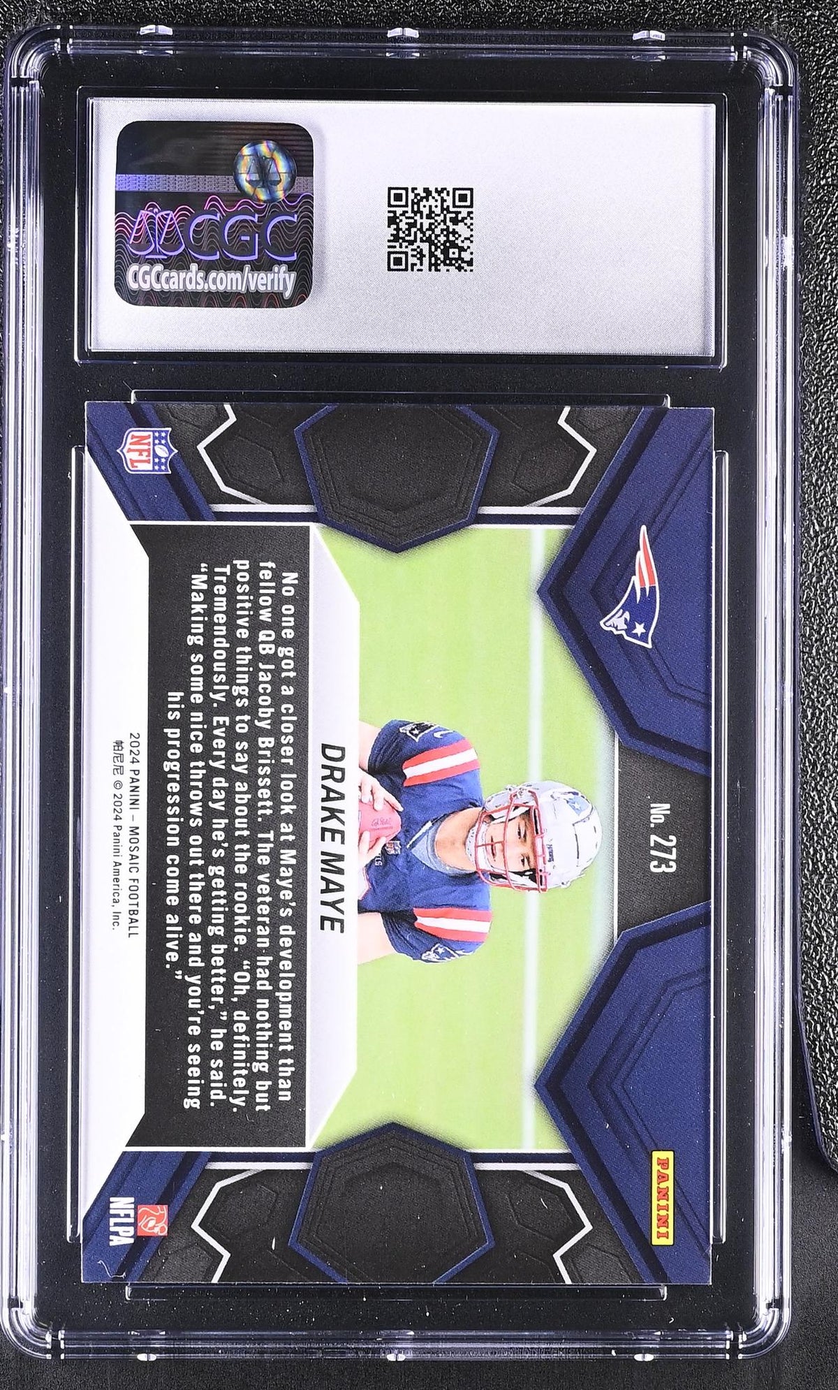 2024 Mosaic #273 Drake Maye NFL Debut CGC 10
