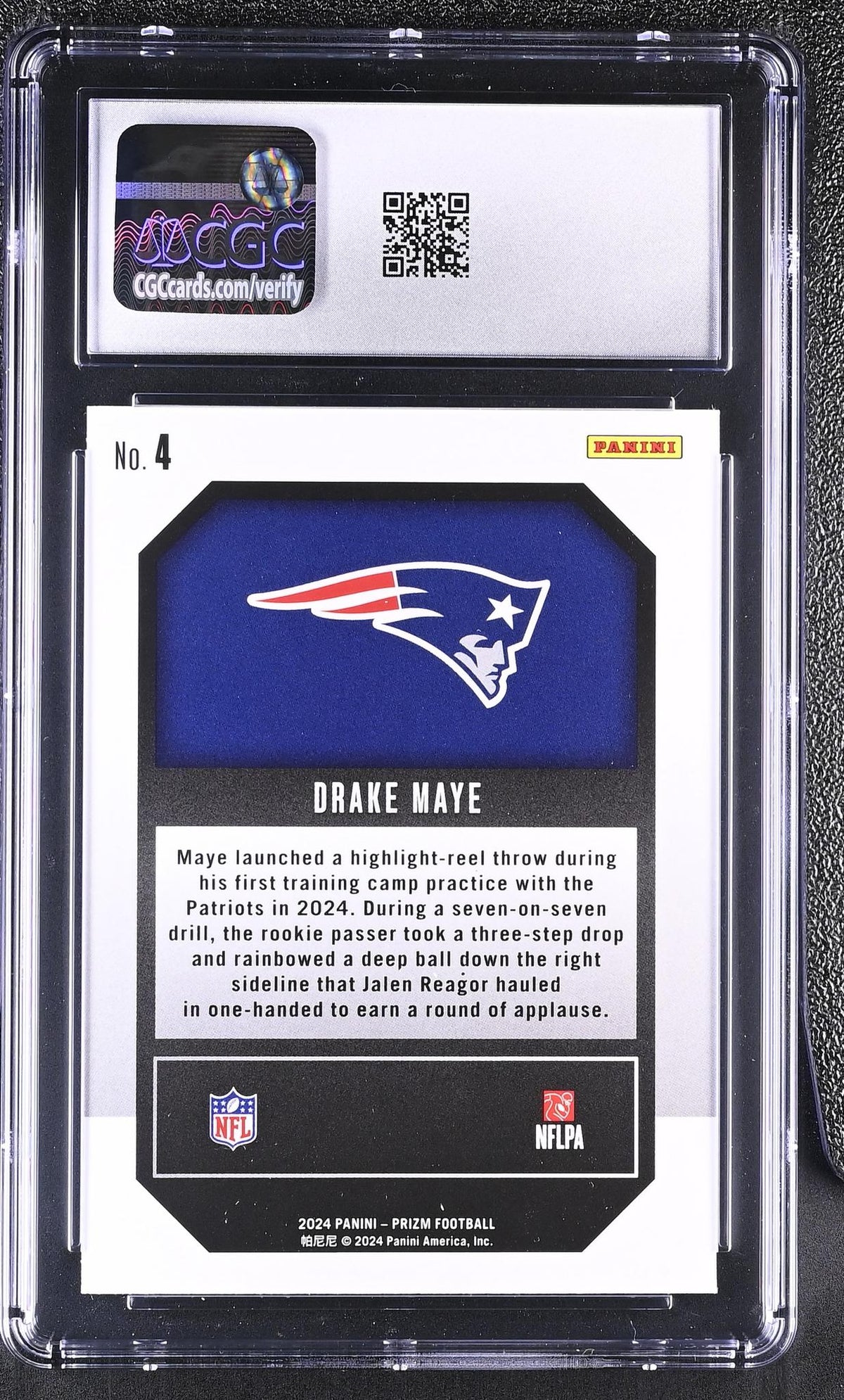 2024 Prizm #4 Drake Maye Emergent CGC 10