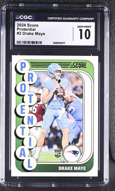 2024 Score #2 Drake Maye Potential CGC 10