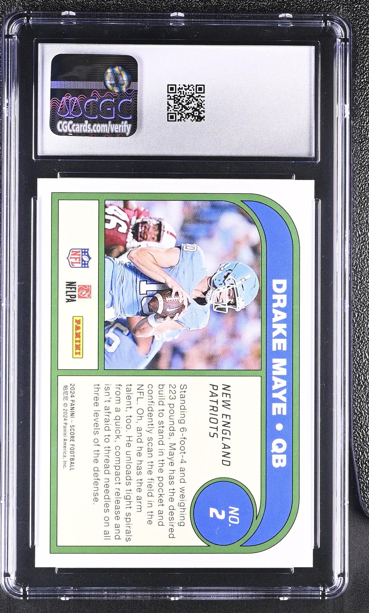 2024 Score #2 Drake Maye Potential CGC 10