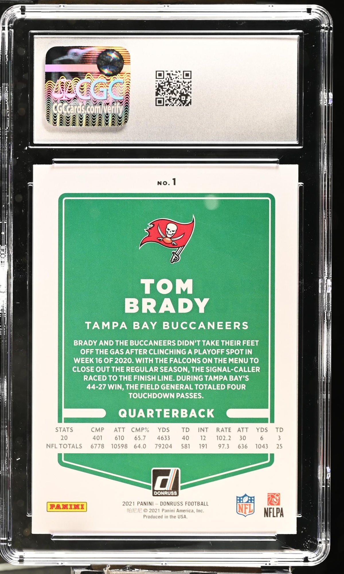 2021 Donruss #1 Tom Brady CGC 10