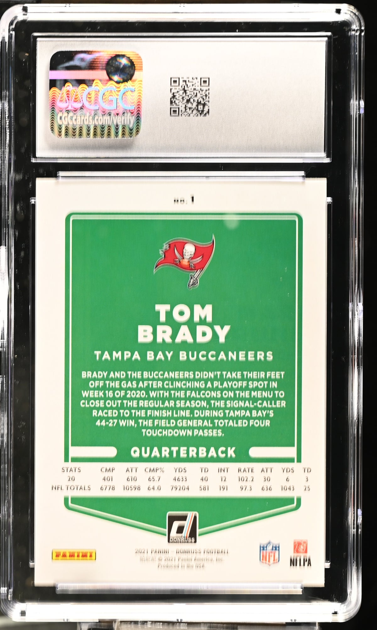 2021 Donruss #1 Tom Brady Variation CGC 10