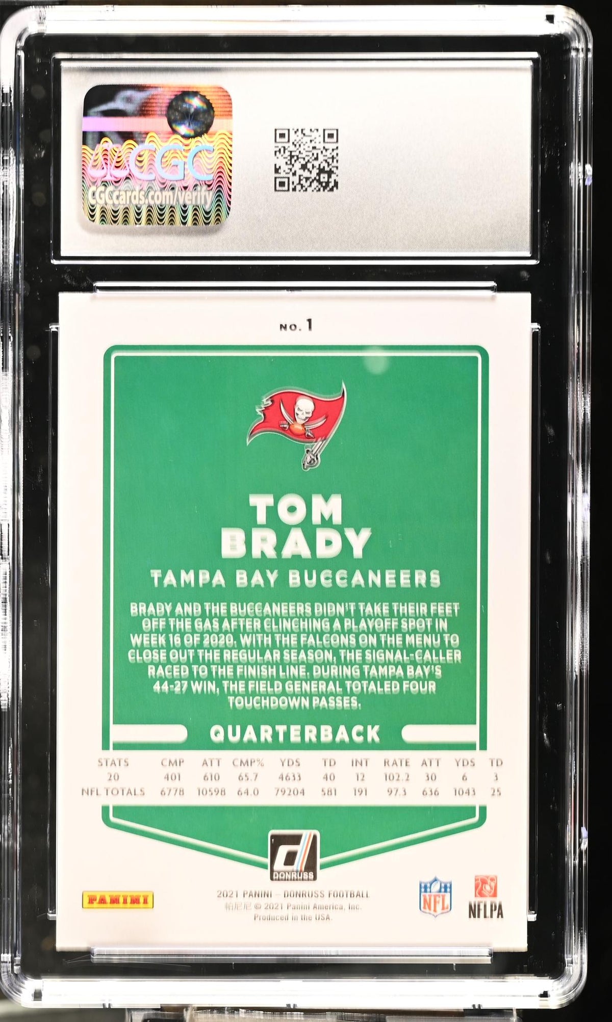 2021 Donruss #1 Tom Brady CGC 9