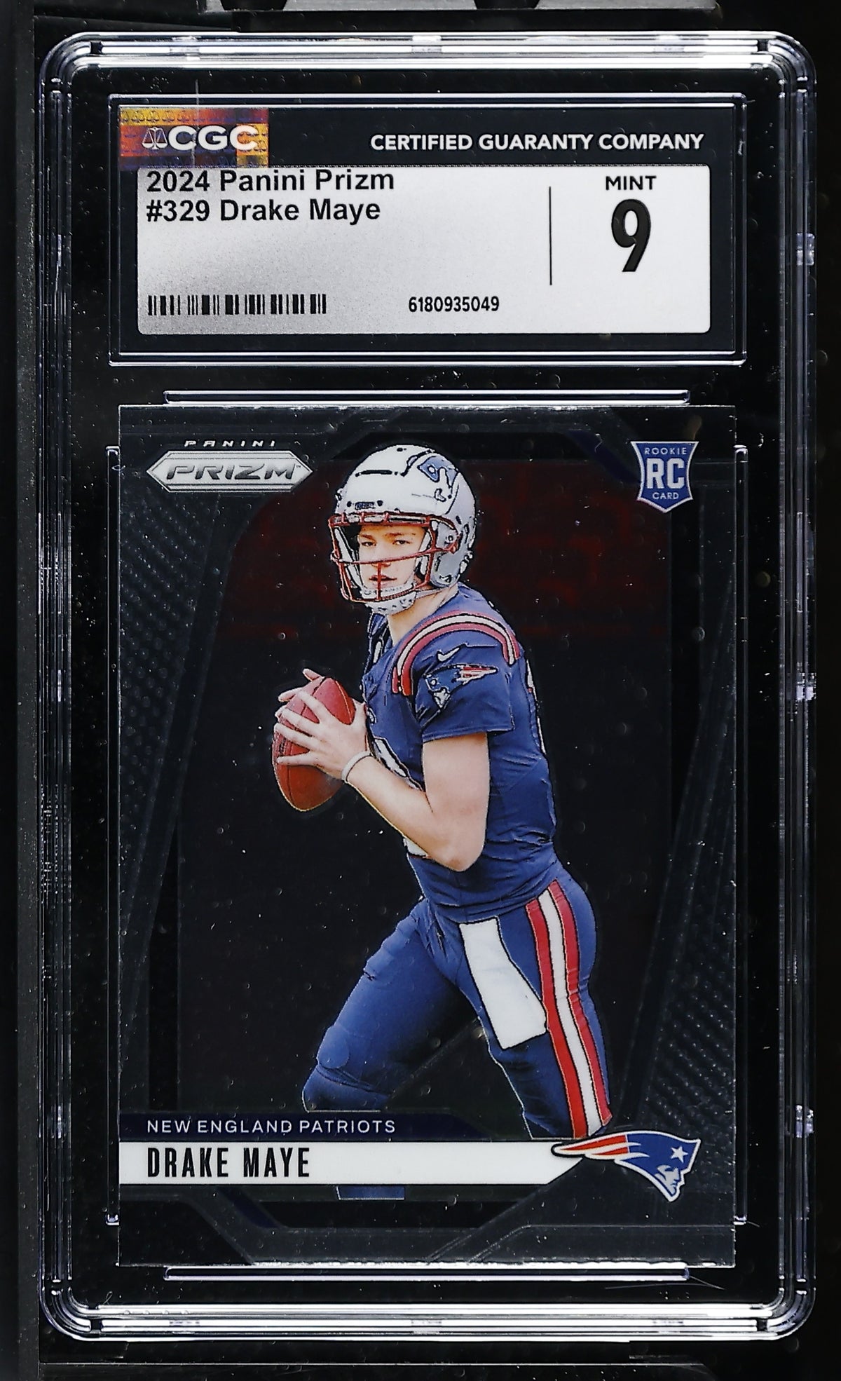2024 Prizm #329 Drake Maye Prizm Football CGC 9