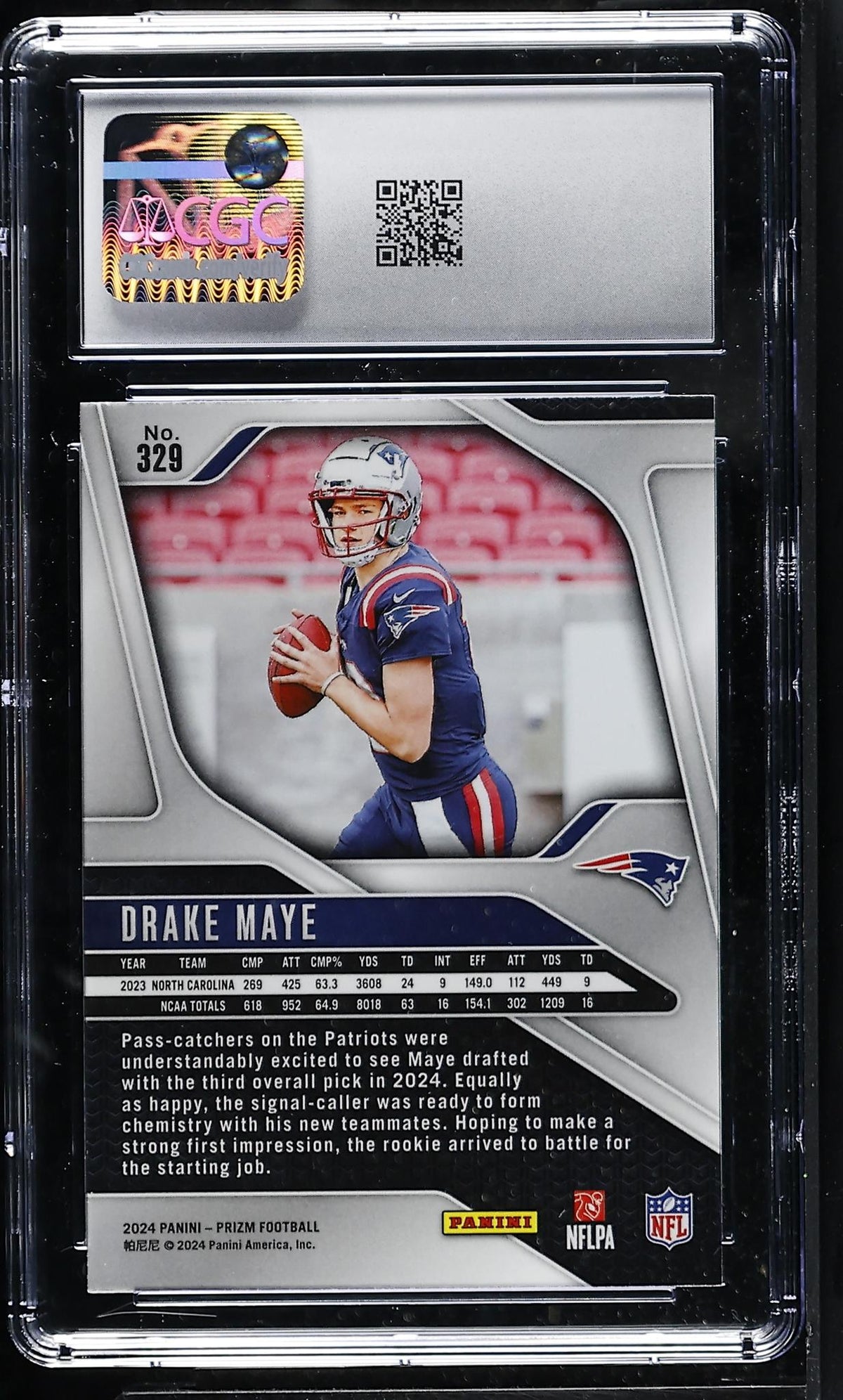 2024 Prizm #329 Drake Maye Prizm Football CGC 9
