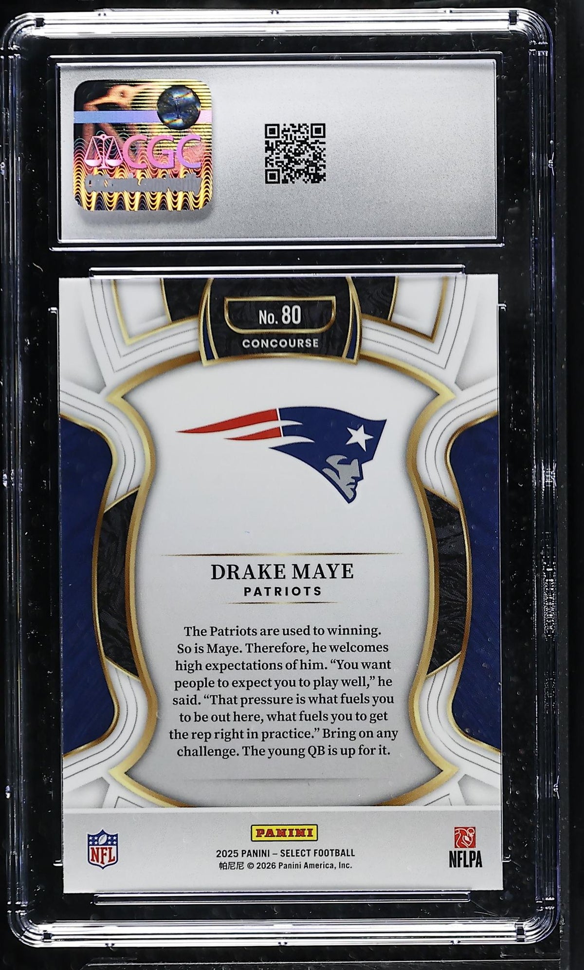 2025 Select #80 Drake Maye Concourse CGC 10