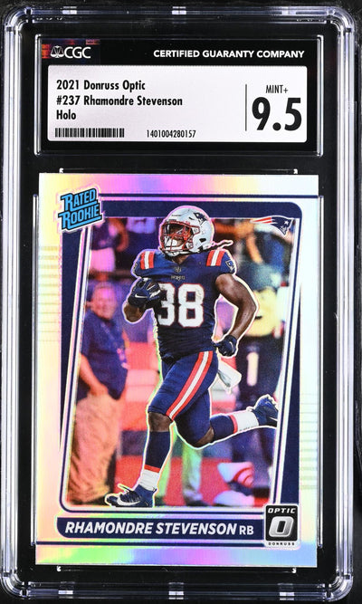 2021 Donruss Optic #237 Rhamondre Stevenson Rated Rookie CGC 9.5
