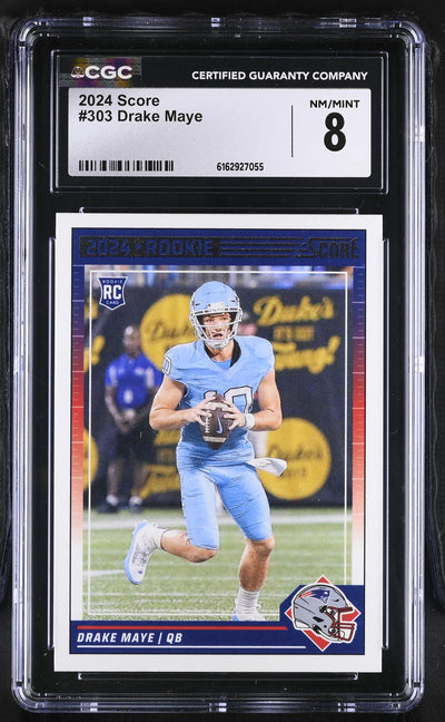 2024 Score #303 Drake Maye Rookie CGC 8
