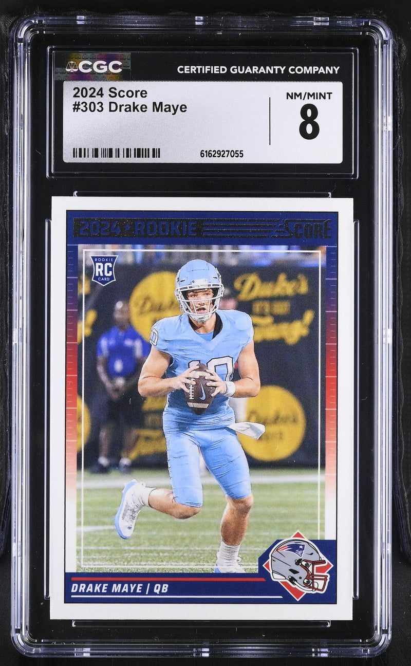 2024 Score #303 Drake Maye Rookie CGC 8