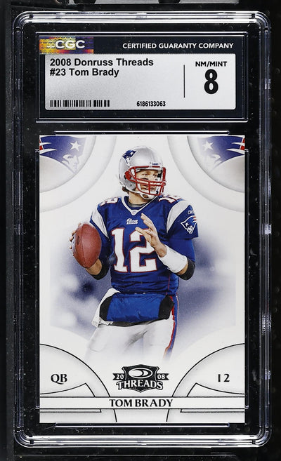 2008 Donruss Threads #23 Tom Brady CGC 8