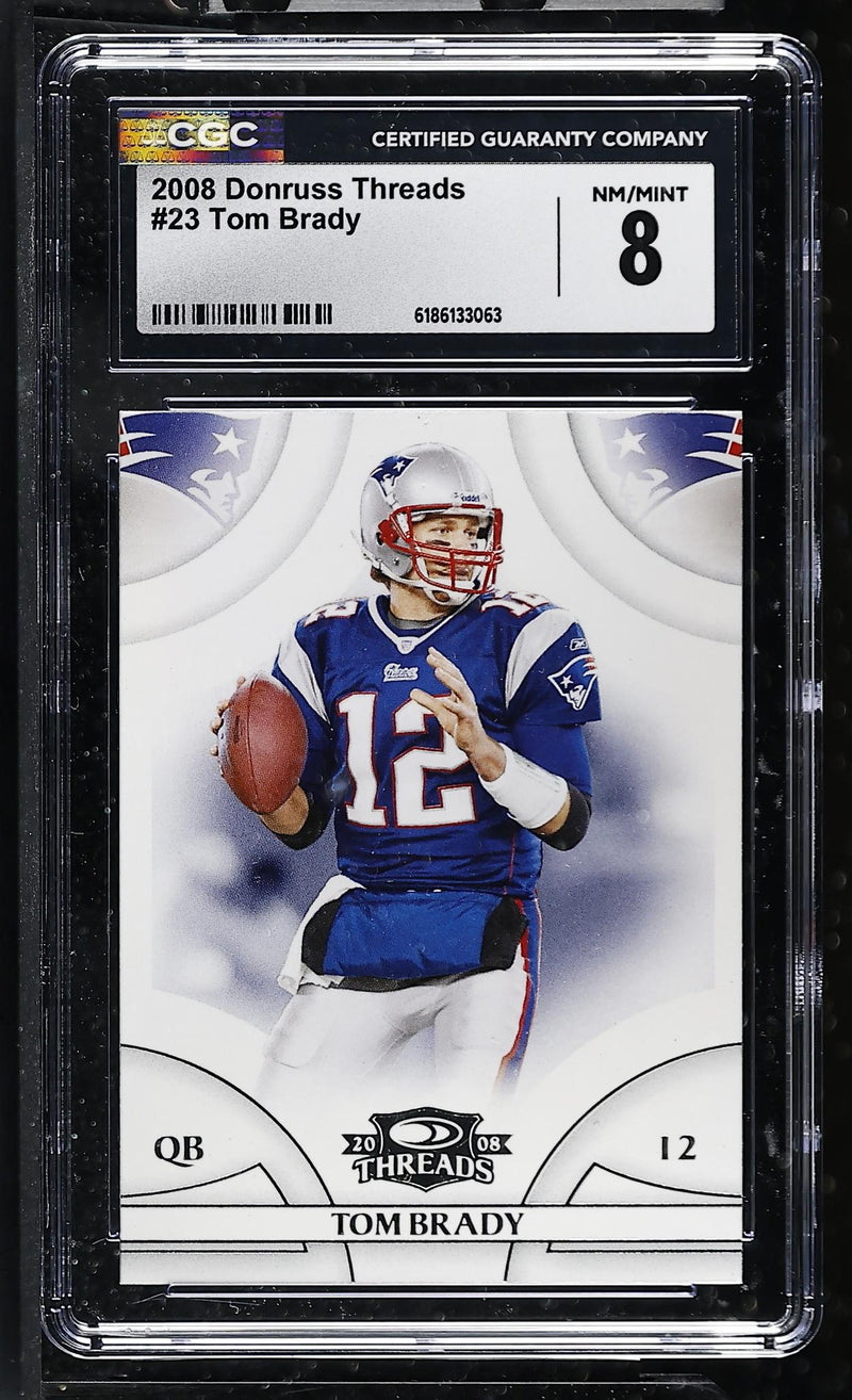 2008 Donruss Threads #23 Tom Brady CGC 8
