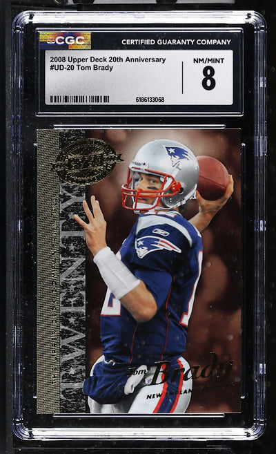 2008 20th Anniversary #UD-20 Tom Brady CGC 8