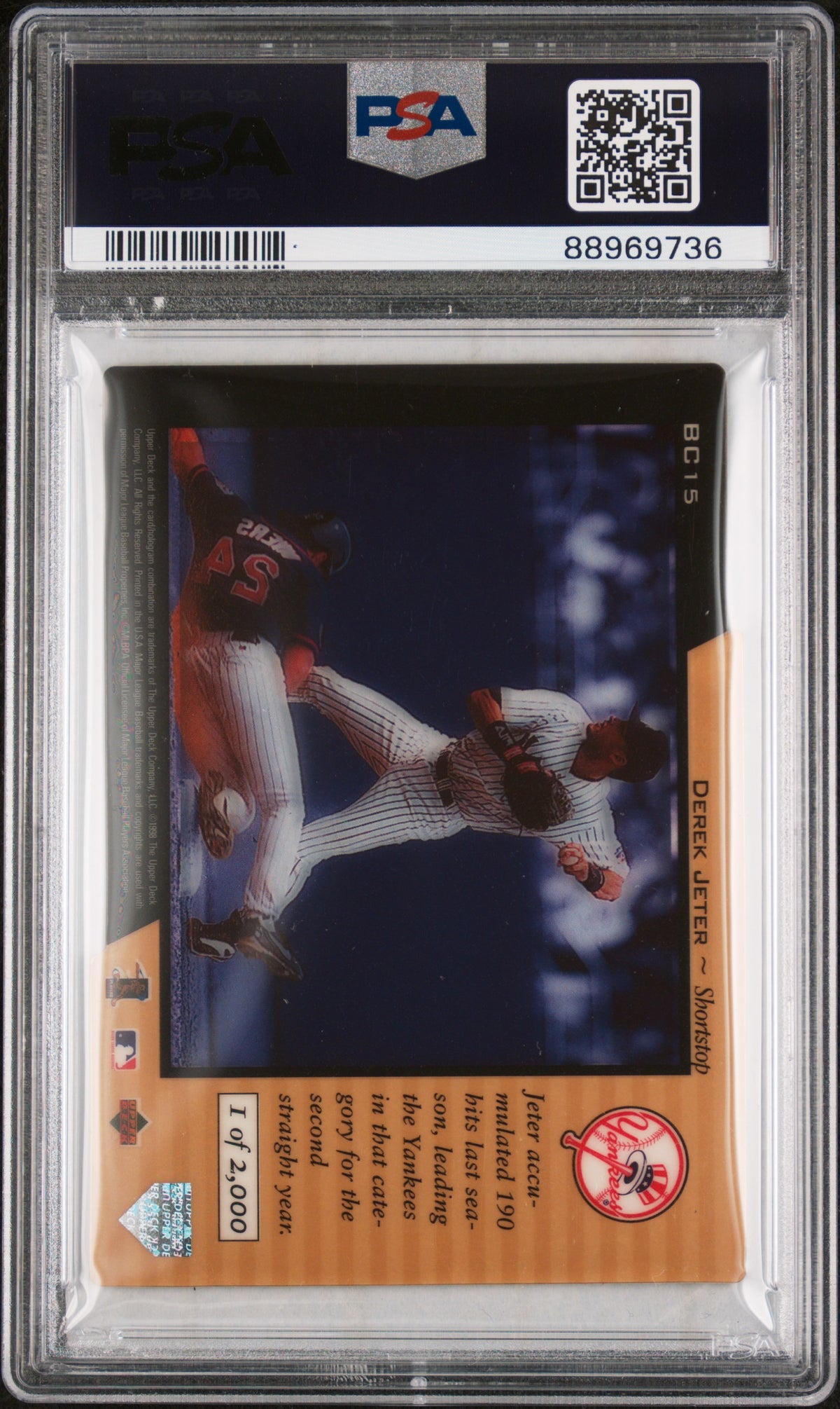1998 Upper Deck Blue Chip Prospects Derek Jeter #BC15 /2000 PSA 8