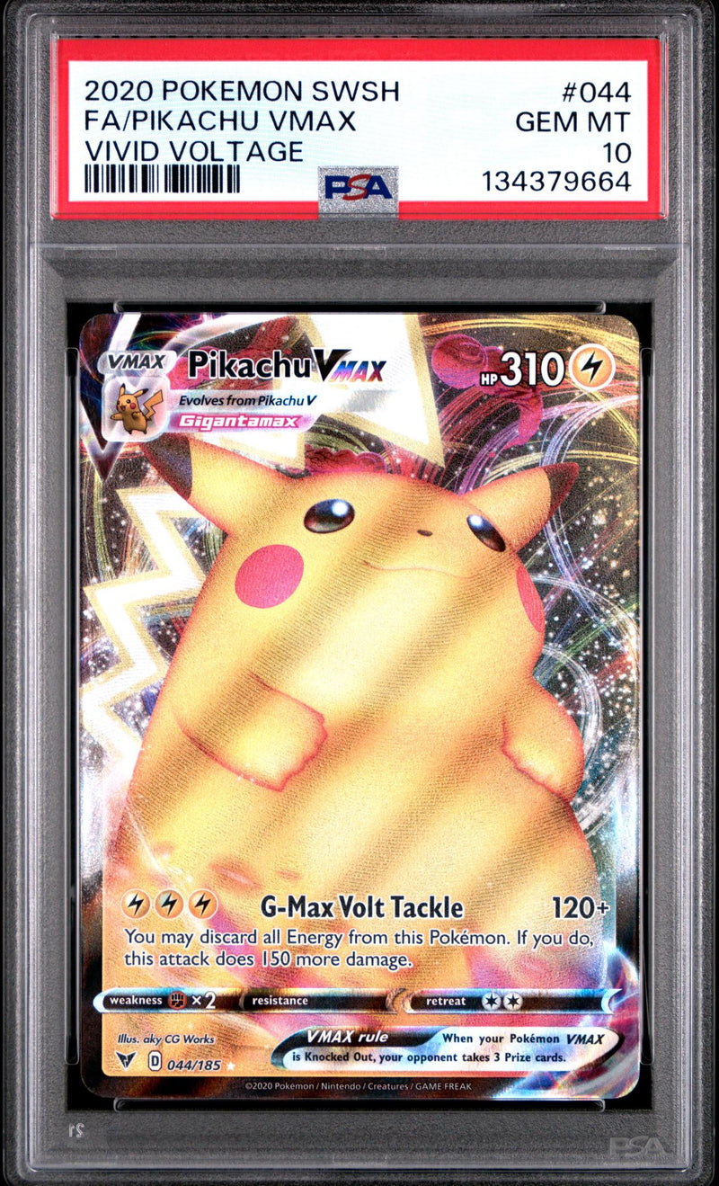 2020 Pokemon Sword and Shield Vivid Voltage Pikachu Vmax #44 PSA 10