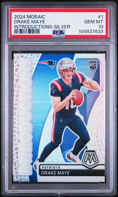 2024 Panini Mosaic Introductions Silver Drake Maye #1 PSA 10