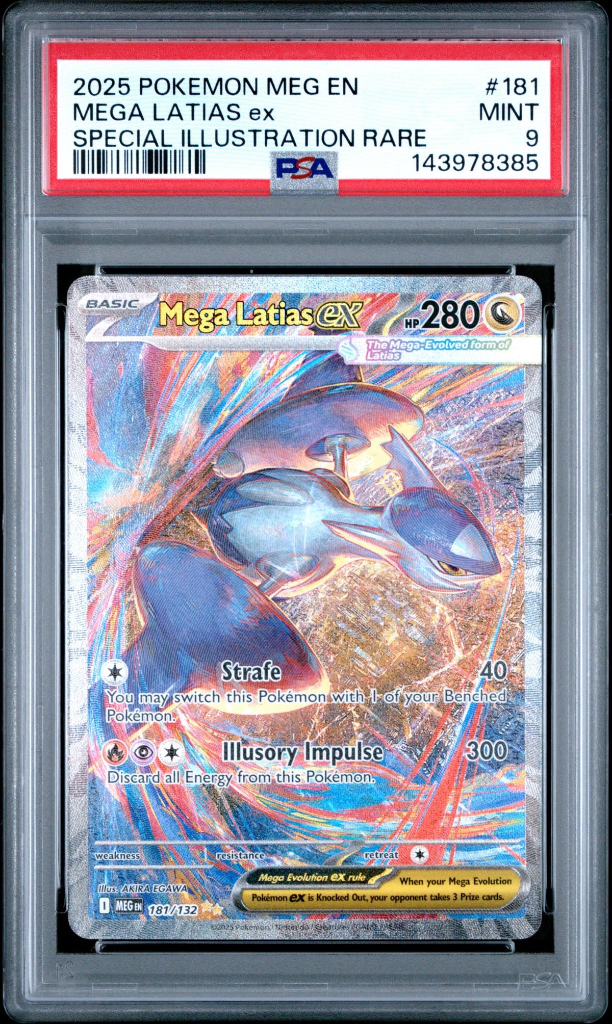 2025 Pokemon Mega Evolution Special Illustration Rare Mega Latias Ex #181 PSA 9