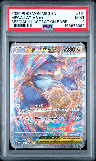 2025 Pokemon Mega Evolution Special Illustration Rare Mega Latias Ex #181 PSA 9