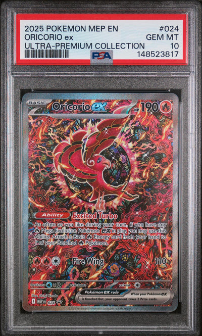 2025 Pokemon Mega Evolution Mega Charizard X Ex Black Star Promo Ultra Premium Collection Oricorio Ex #024 PSA 10
