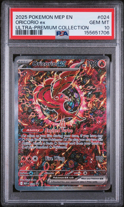 2025 Pokemon Mega Evolution Mega Charizard X Ex Black Star Promo Ultra Premium Collection Oricorio Ex #024 PSA 10