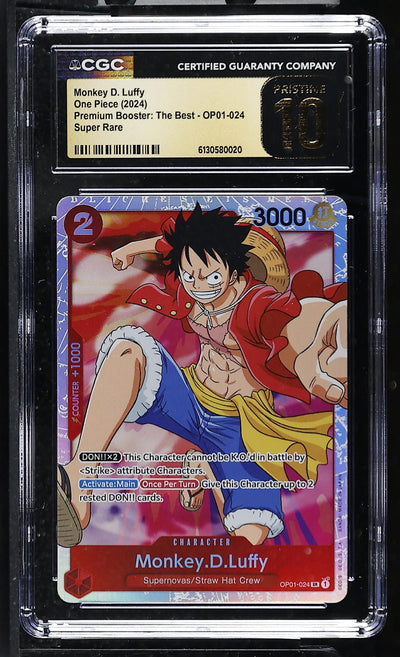 2024 Bandai Premium Booster: The Best Monkey D. Luffy OP01-024 Super Rare CGC 10
