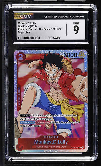2024 One Piece Premium Booster: The Best Monkey D. Luffy #OP01-024 Super Rare CGC 9