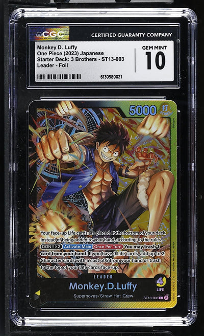 One Piece 2023 Arcane Tinmen Starter Deck 3 Brothers Monkey D. Luffy Foil #ST13-003 CGC 10