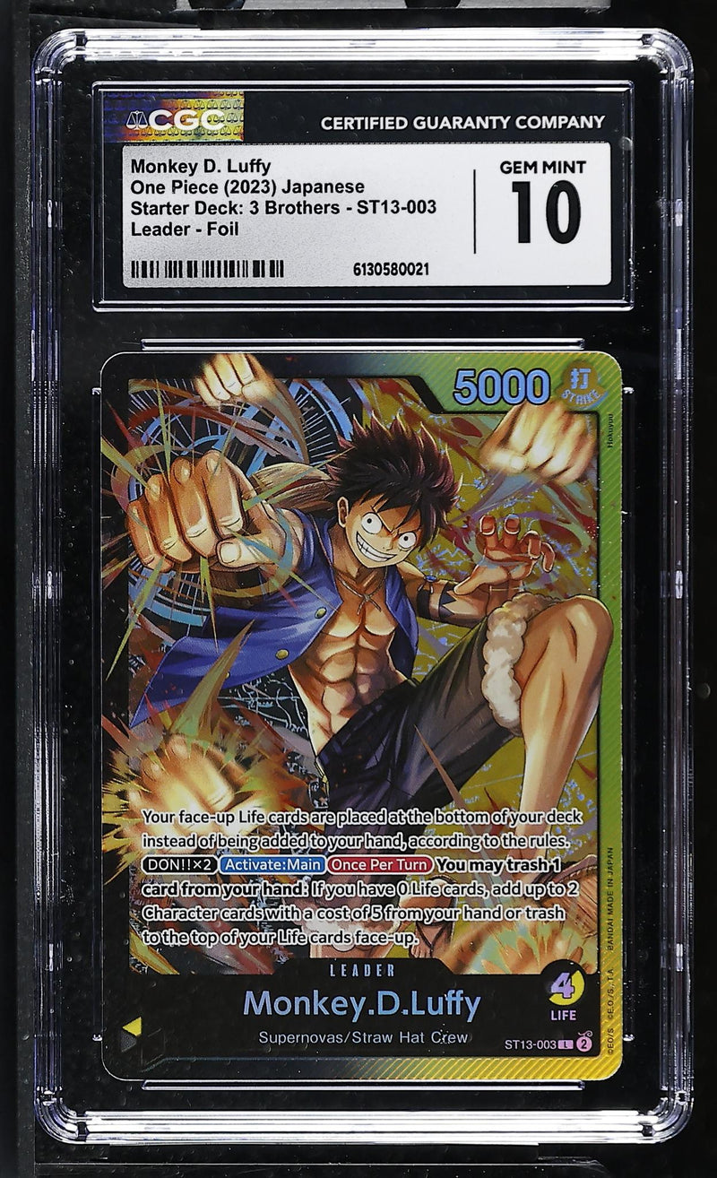 One Piece 2023 Arcane Tinmen Starter Deck 3 Brothers Monkey D. Luffy Foil #ST13-003 CGC 10