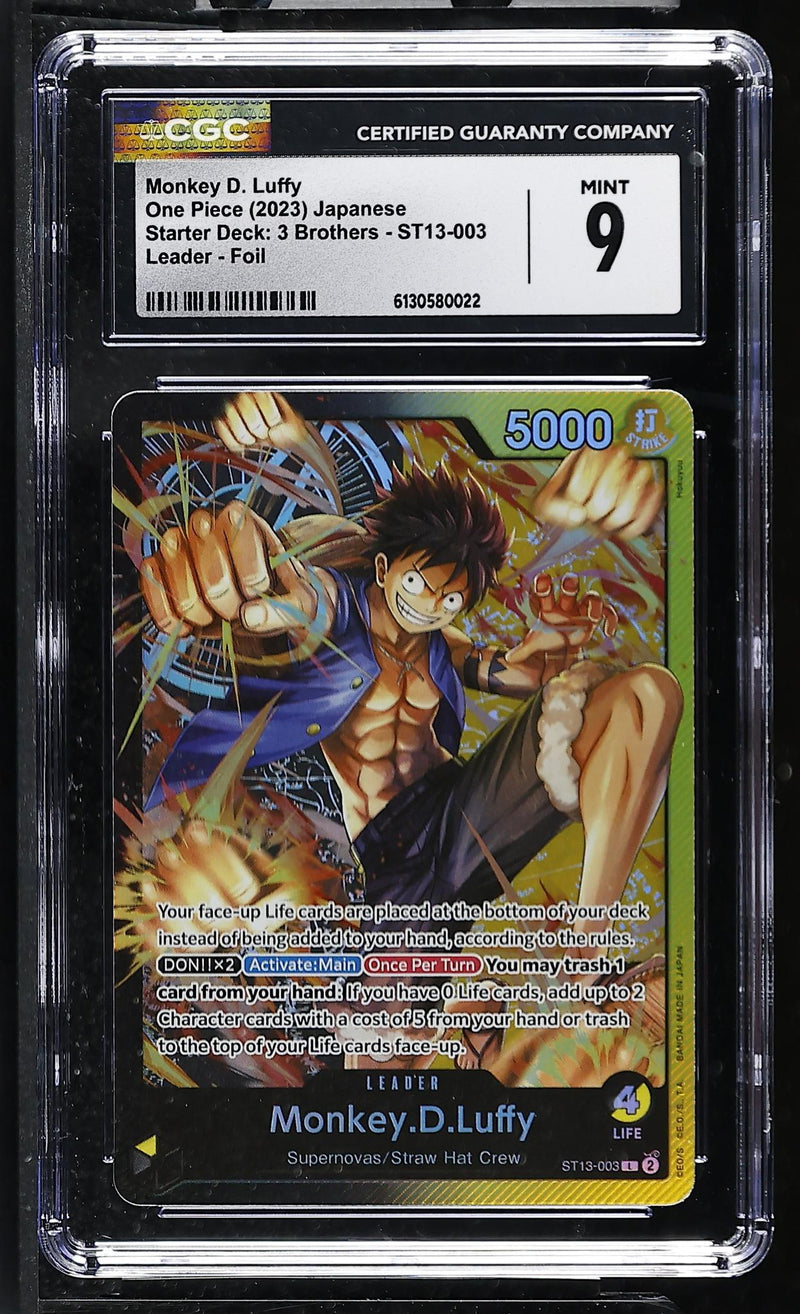 2023 Bandai One Piece Card Game Monkey D. Luffy #ST13-003 Foil CGC 9