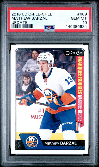 2016 Upper Deck O-Pee-Chee Update Mathew Barzal #689 PSA 10