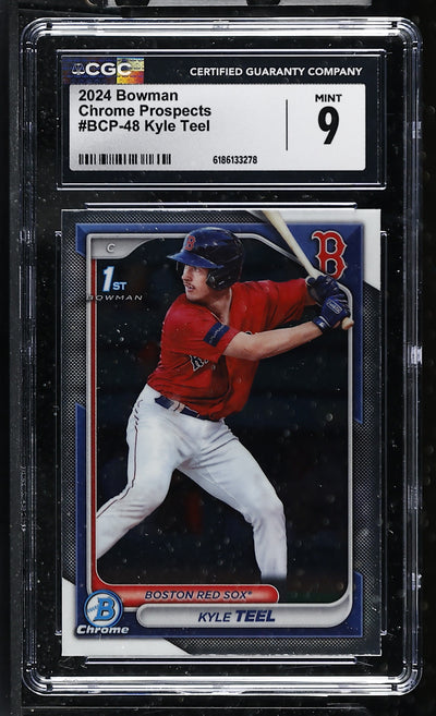 2024 Bowman Chrome Prospects #BCP-48 Kyle Teel 1st Bowman CGC 9