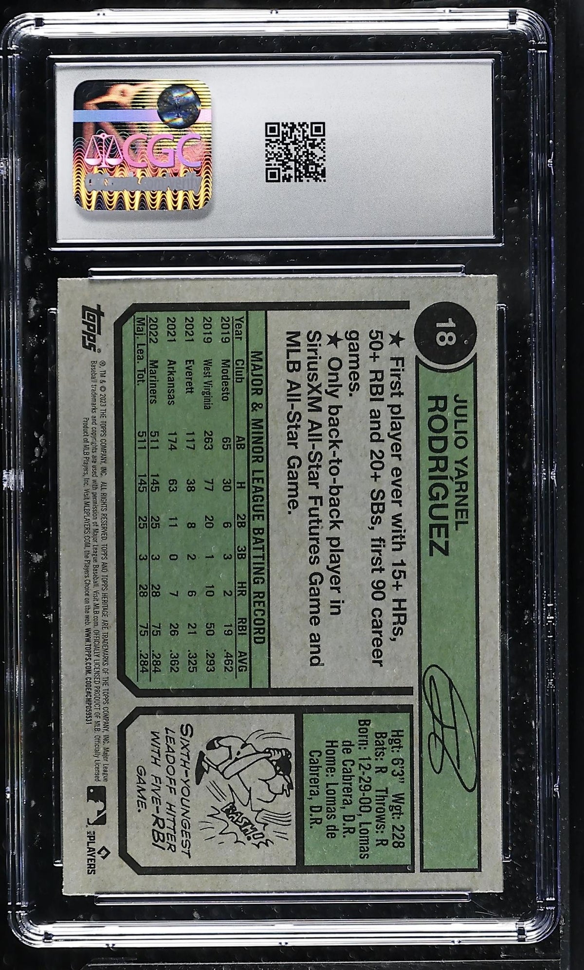 2023 Topps Heritage Julio Rodriguez #18 CGC 9