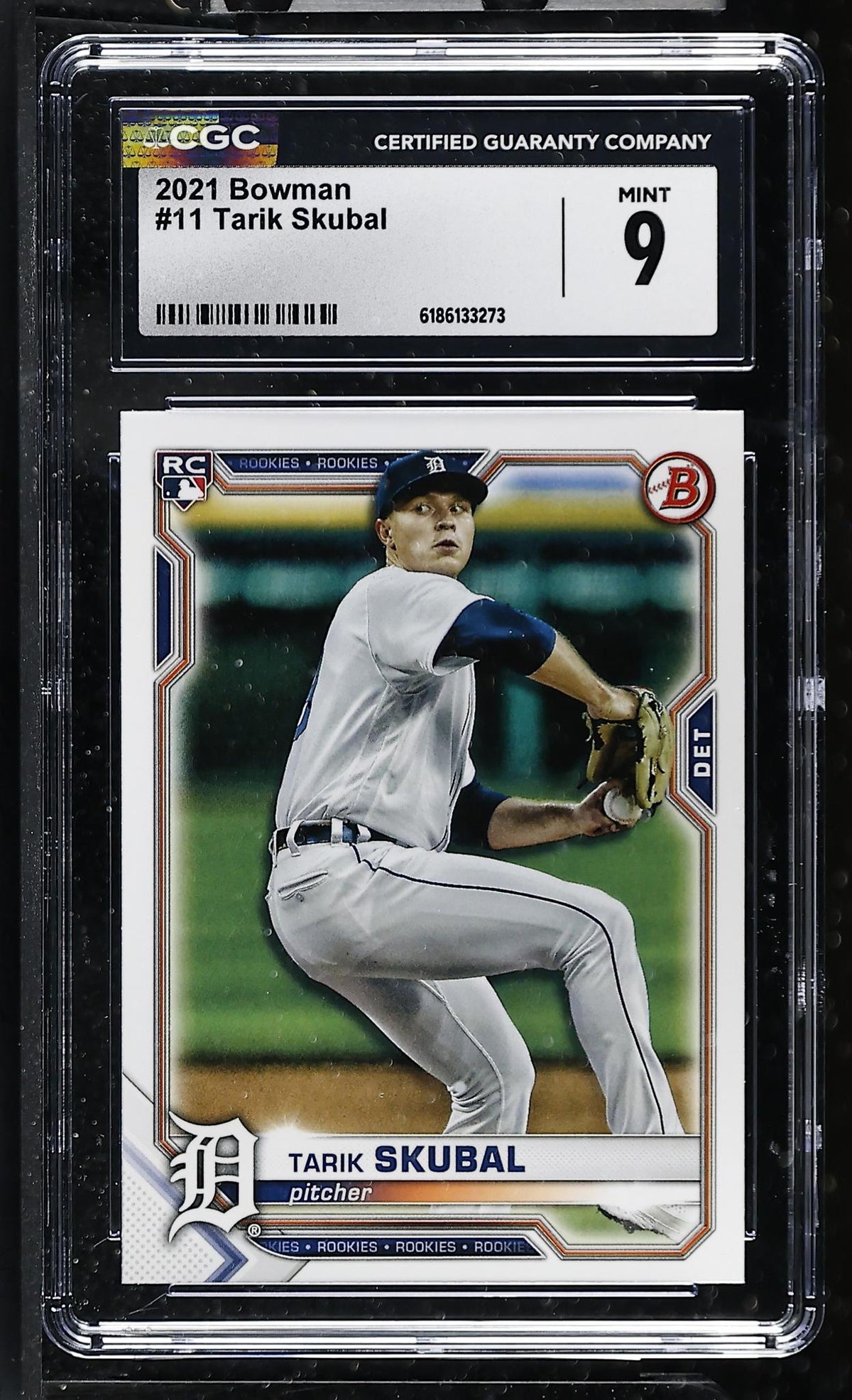 2021 Bowman Tarik Skubal #11 Rookie RC CGC 9