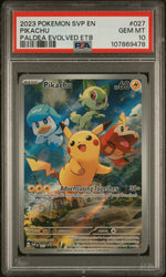 2023 Pokemon Scarlet and Violet Paldea Evolved Elite Trainer Box Pikachu #027 PSA 10
