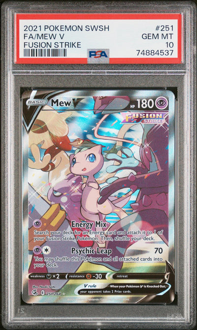 2021 Pokemon Sword and Shield Fusion Strike Mew V #251 PSA 10