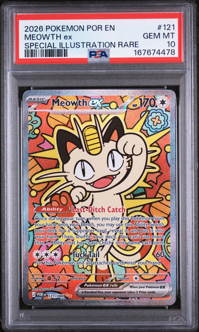 2026 Pokemon Perfect Order Special Illustration Rare Meowth Ex #121 PSA 10