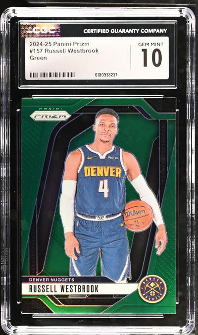 2024-25 Panini Prizm Russell Westbrook #157 Green CGC 10