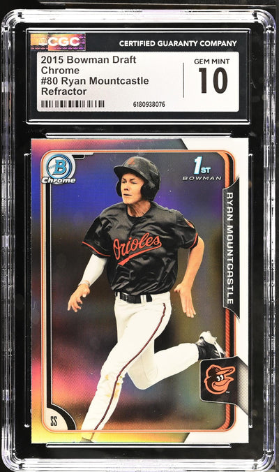 2015 Bowman Draft Chrome Ryan Mountcastle Refractor #80 1st Bowman CGC 10