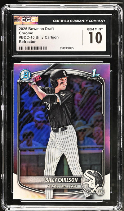 2025 Bowman Draft Chrome Billy Carlson #BDC-10 1st Bowman Refractor CGC 10