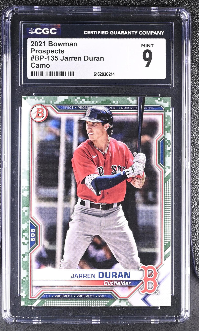 2021 Bowman Prospects Jarren Duran #BP-135 Camo CGC 9
