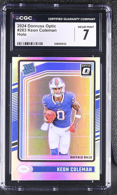 2024 Donruss Optic Keon Coleman Holo #263 Rated Rookie CGC 7