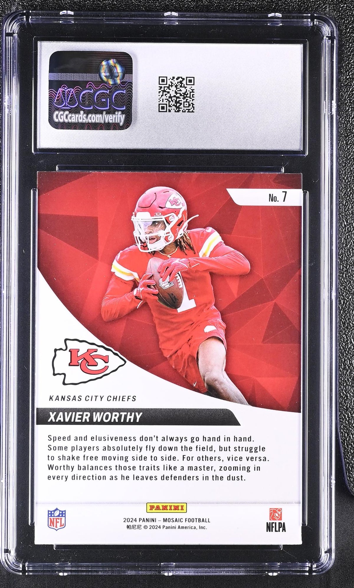 2024 Panini Mosaic Xavier Worthy #7 Rookie CGC 10