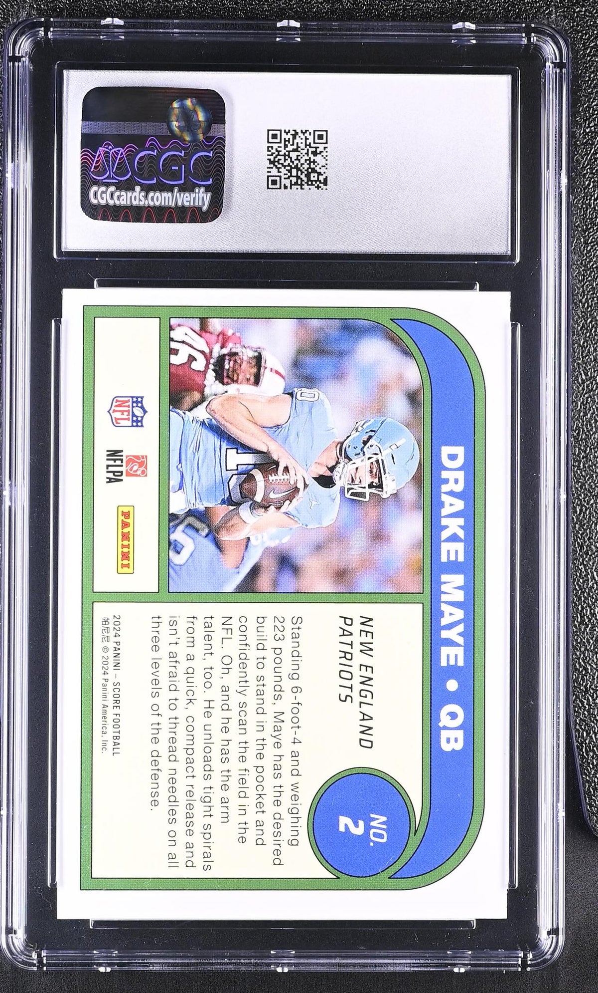 2024 Score Potential #2 Drake Maye Rookie CGC 8