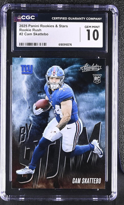2025 Panini Absolute Football Cam Skattebo #2 Rookie Rush CGC 10