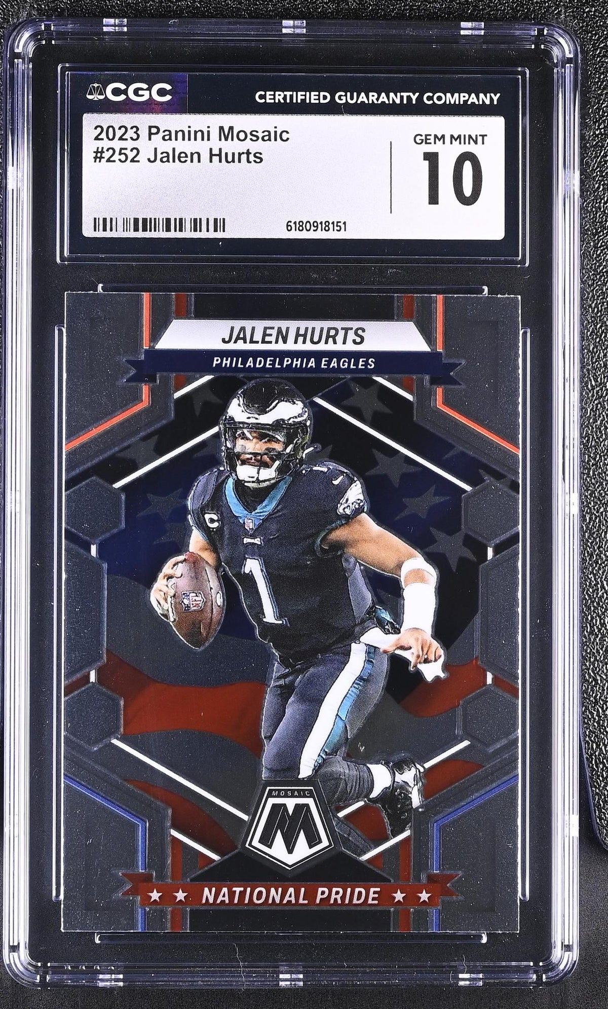 2023 Panini Mosaic Jalen Hurts #252 National Pride CGC 10