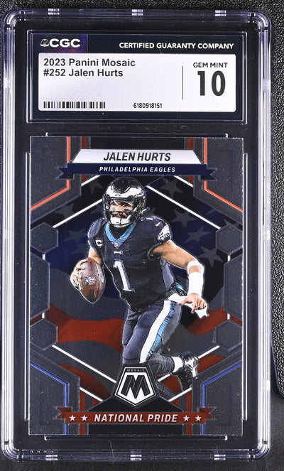 2023 Panini Mosaic Jalen Hurts #252 National Pride CGC 10