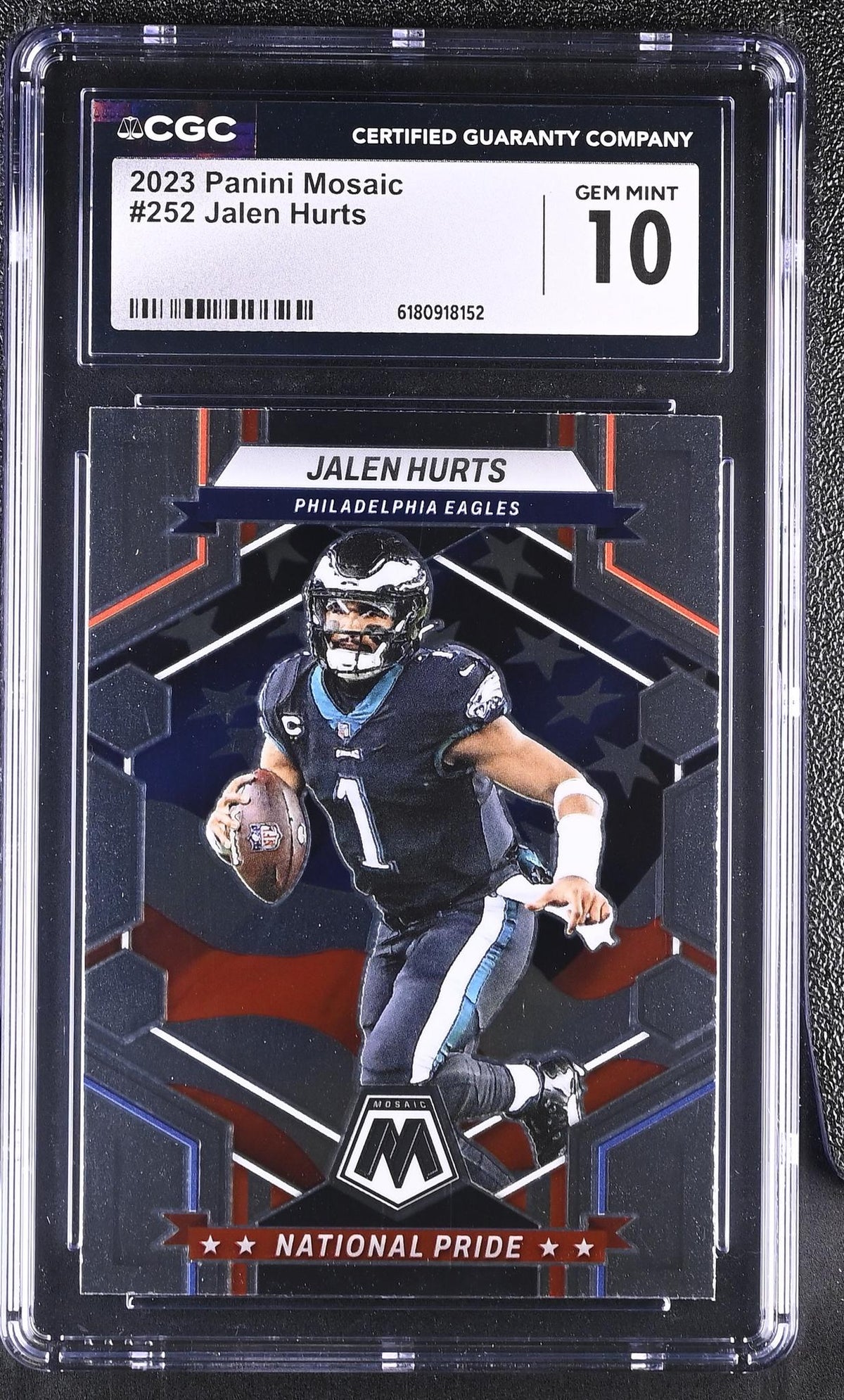 2023 Panini Mosaic Jalen Hurts #252 National Pride CGC 10