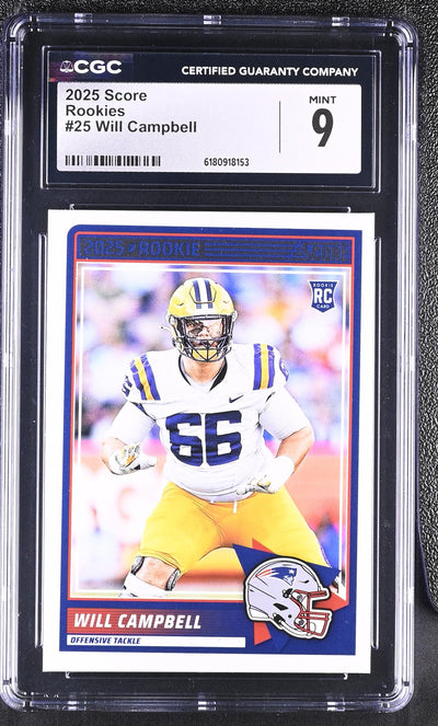 2025 Panini Score Will Campbell #25 Rookie CGC 9